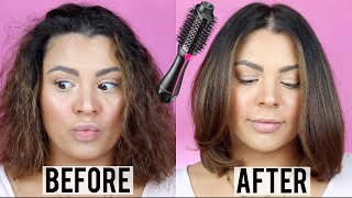 EASY SALON BLOWOUT AT HOME  REVLON ONE STEP HAIR DRYER TUTORIAL [upl. by Keven]