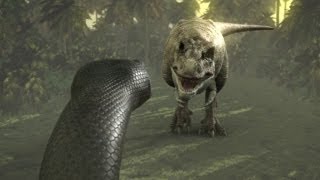 Titanoboa Monster Snake  Titanoboa Vs TRex [upl. by Ellatsyrc]