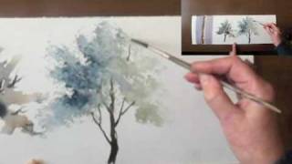 Watercolour demo  Aquarelle quotHow to paint trees Part IIquot [upl. by Sikko]