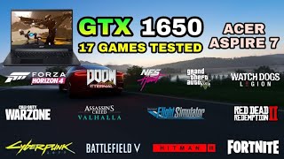 GTX 1650 Laptop  Ryzen 5 5500U  17 Games Tested in 2021  Acer Aspire 7 [upl. by Hunger]