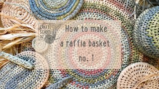 How to make a Raffia Basket  Using five different techniques with Craft School Oz [upl. by Hudnut]