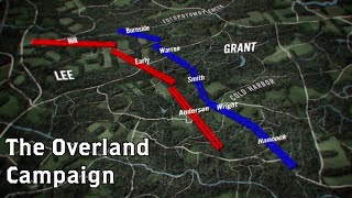 The Wilderness to Cold Harbor Grants Overland Campaign Animated Battle Map [upl. by Aitercul528]