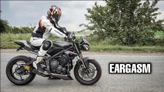 SC Project Full Titanium Exhaust Sound 2020 Street Triple 765 RS [upl. by Yrgoerg]