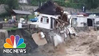 Freak Floods In France Wash Away Roads And Houses  NBC News [upl. by Helfant]