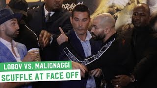 Artem Lobov vs Paulie Malignaggi Face Off Malignaggi Spits at Lobov [upl. by Asselim]