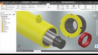 Cilindro hidráulico ensamble Inventor [upl. by Derf72]