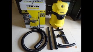 Karcher WD 3 MultiPurpose Vacuum Cleaner unboxing and demo video  Please read the description [upl. by Anselm757]