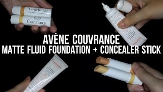 First Impressions ❤️ AVÈNE Skincare Couvrance Matte Fluid Foundation amp Concealer Sticks Review [upl. by Adnwahsor]