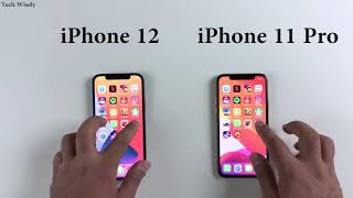 iPhone 12 vs iPhone 11 Pro Speed Test amp Size Comparison [upl. by Kcirdek]