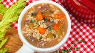 Beef amp Barley Soup  Homemade [upl. by Kcirdderf]