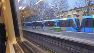 Sweden Stockholm subway ride from Farsta Centrum to TCentralen [upl. by Mott816]