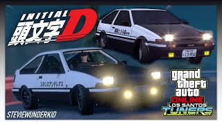 GTA 5 Takumis Initial D Toyota Corolla AE86  Karin Futo GTX REPLICA BUILD [upl. by Itoyj]