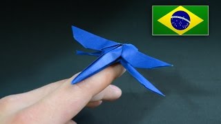 Origami Libélula  Instruções em português PT BR [upl. by Adnov531]