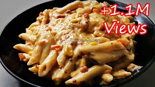 HOW TO MAKE PENNE PASTA IN CREAMY CHEESY WHITE SAUCE  PASTA IN WHITE SAUCE  WHITE SAUCE PASTA [upl. by Adelaja]