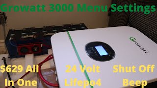 Growatt 3000TL LVM 24P Inverter Menu Settings Explained [upl. by Poock733]