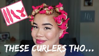 Trying These Pink Foam Curlers  Naturally Sade [upl. by Ahseikal]