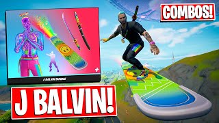 NEW J BALVIN BUNDLE Gameplay  Combos Before You Buy Fortnite Battle Royale [upl. by Neri195]