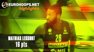 Mathias Lessort 16 points Highlights vs Real Madrid [upl. by Enelyad92]