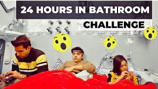 LIVING IN BATHROOM FOR 24 HOURS  Rimorav Vlogs [upl. by Aihsenat803]