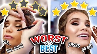 I Went to the WORST REVIEWED amp BEST REVIEWED Makeup Artists in My CITY 1 STAR VS 5 STAR [upl. by Worl447]