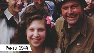 Paris  Liberation in August 1944 in color and HD [upl. by Ehcropal]