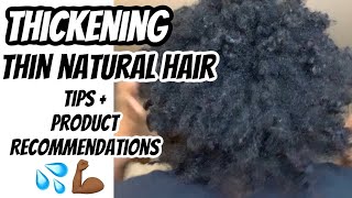 Thickening Thin Natural Hair Thicken Hair Grow Natural Hair Thin To Thick [upl. by Etnomaj]