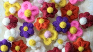 Easy NeedleFelted Flowers Tutorial [upl. by Heurlin346]