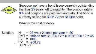 8 of 17 Ch14  Cost of debt explanation amp example [upl. by Nyladnarb]