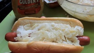 Coney Island Hot Dog with quotSauerkrautquot  Quick Microwave Trick [upl. by Rhoda]