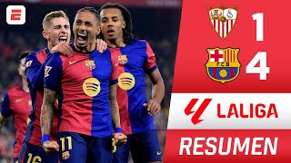 BARCELONA GOLEÓ 41 al Sevilla y se ACERCA al REAL MADRID y ATLÉTICO  La Liga [upl. by Bertie785]