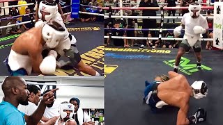 Gervonta Davis KNOCKDOWN a Welterweight Who tried to BULLY Tank in Sparring in Floyd Mayweather Gym [upl. by Dougal845]