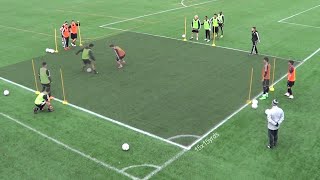 1vs1 Dribbling Soccer Drill  Attacking amp Defending Exercises [upl. by Aikemehs]