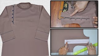 Baby Boy Kurta Kameez Cutting And Stitching  Side Slit Kurta [upl. by Ennaharas]