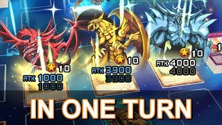 YuGiOh Duel Links Summoning 3 Egyptian Gods in one turn [upl. by Bamby143]