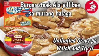 Jollibee Burgersteak using Crispy Fry and CDO ulam burger  Unlimited Gravy pa [upl. by Atelokin]