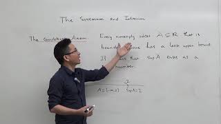 Supremum amp Infimum  Part 1  Supremum Example and Completeness Axiom [upl. by Celka]