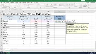 Excel  UNDFunktion  Bedingungen verknüpfen [upl. by Aid476]