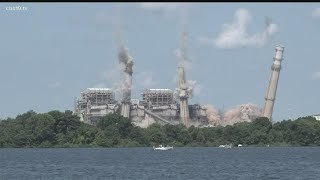 WATCH Power plant implosion [upl. by Ahtanaram]