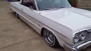 1964 chevy Impala bagged walk around air ride Slammed [upl. by Dnomaid]