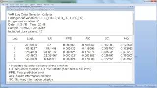 Estimating a VARp in EVIEWS [upl. by Amor746]