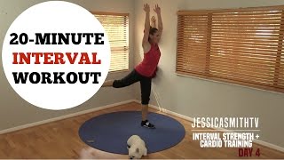 20 Minute Interval Cardio Bodyweight Strength Training Full Workout  No Equipment [upl. by Iy]