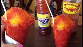 Chamoyadas de mango con chamoy y miguelito [upl. by Fishback]