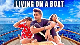 LIVING ON A BOAT FOR 24 HOURS  Rimorav Vlogs [upl. by Lednam]