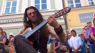 Best Street Guitar Performance Hundreds flock to watch this street performer and you can see why [upl. by Aimek79]