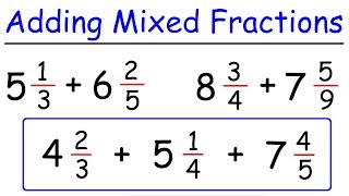 How To Add Mixed Fractions With Unlike Denominators [upl. by Pontius]