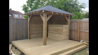 Wooden Gazebo Garden Bar build [upl. by Ribaj]