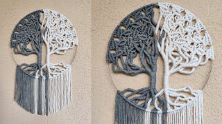 DIY Macrame Tree of Life Wall Hanging  Step by Step TutorialHow to make Macrame Tree of Life [upl. by Neve]