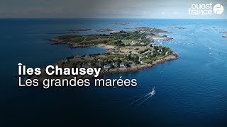 À Chausey les GRANDES MARÉES vues du ciel 🌊 [upl. by Inihor]