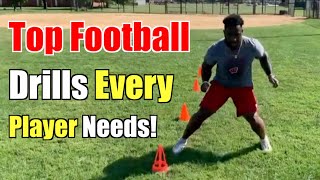 18 Football Drills Every Football Player Needs FULL WORKOUT [upl. by Kahle]