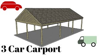 3 Car Carport Plans [upl. by Germin]